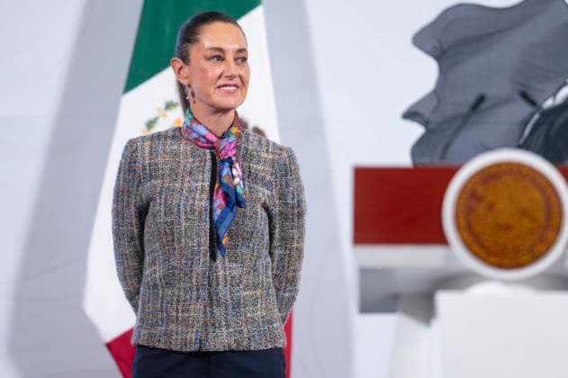 February 21, 2025, Mexico City, Df, Mexico: Mexican President Claudia Sheinbaum, listens to a question from a reporter during the daily news conference at the Treasury Hall of the National Palace, February 21, 2025 in Mexico City, Mexico. Mexico City Mexico - ZUMAp138 20250221_zaa_p138_006 Copyright: xJuanxCarlosxRamosxMamahua Mexicax