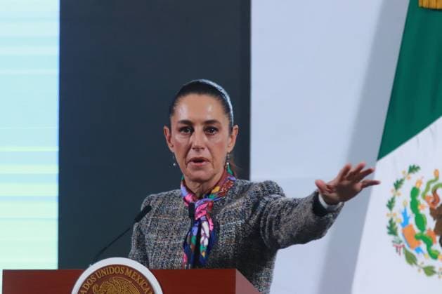 Mexico s President, Claudia Sheinbaum speaking during a news conference about tax collection results, International Mother Language Day and the Attorney General s Office analyzing El Mayo Zambada s repatriation request, at the National Palace. on February 21, 2025. Mexico City Mexico - ZUMAe321 20250221_zia_e321_009 Copyright: xCarlosxSantiagox