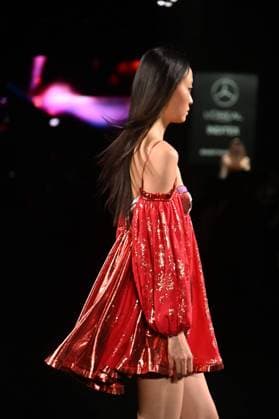 A model wears at collection runway a creation from Custo Barcelona during Pasarela Cibeles Mercedes-Benz Fashion Week Madrid 2025 in Madrid, on Friday ,21 February 2025. Cordon Press 