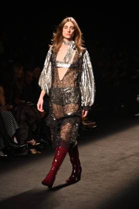 A model wears at collection runway a creation from Custo Barcelona during Pasarela Cibeles Mercedes-Benz Fashion Week Madrid 2025 in Madrid, on Friday ,21 February 2025. Cordon Press 