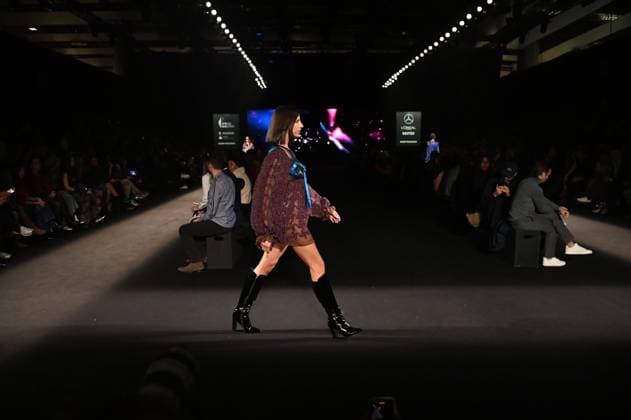 A model wears at collection runway a creation from Custo Barcelona during Pasarela Cibeles Mercedes-Benz Fashion Week Madrid 2025 in Madrid, on Friday ,21 February 2025. Cordon Press 