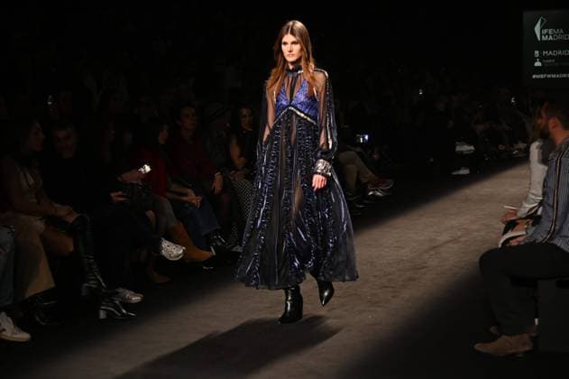 A model wears at collection runway a creation from Custo Barcelona during Pasarela Cibeles Mercedes-Benz Fashion Week Madrid 2025 in Madrid, on Friday ,21 February 2025. Cordon Press 