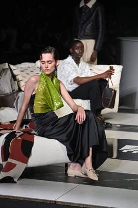 A model wears at collection runway a creation from Erroz during Pasarela Cibeles Mercedes-Benz Fashion Week Madrid 2025 in Madrid, on Friday ,21 February 2025 Cordon Press 