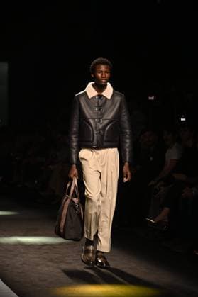 A model wears at collection runway a creation from Erroz during Pasarela Cibeles Mercedes-Benz Fashion Week Madrid 2025 in Madrid, on Friday ,21 February 2025 Cordon Press 