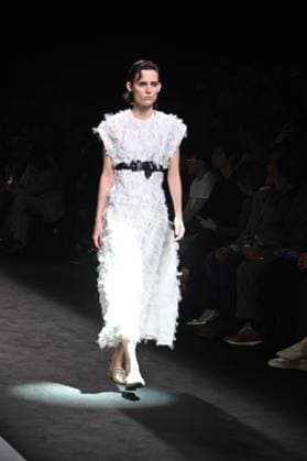 A model wears at collection runway a creation from Erroz during Pasarela Cibeles Mercedes-Benz Fashion Week Madrid 2025 in Madrid, on Friday ,21 February 2025 Cordon Press 