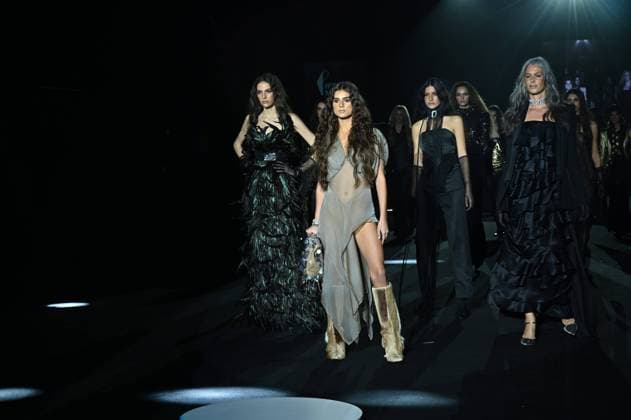 A model wears at collection runway a creation from Malne during Pasarela Cibeles Mercedes-Benz Fashion Week Madrid 2025 in Madrid, on Friday ,21 February 2025. Cordon Press 