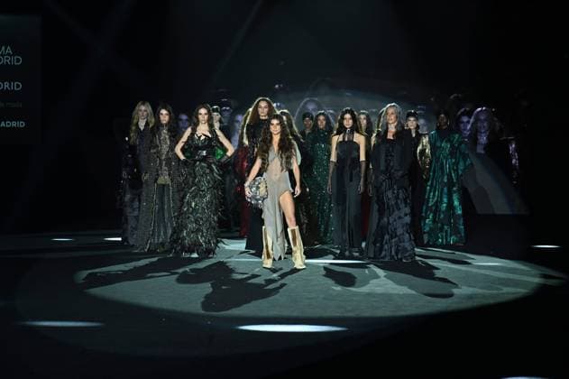 A model wears at collection runway a creation from Malne during Pasarela Cibeles Mercedes-Benz Fashion Week Madrid 2025 in Madrid, on Friday ,21 February 2025. Cordon Press 