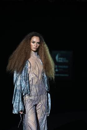 A model wears at collection runway a creation from Malne during Pasarela Cibeles Mercedes-Benz Fashion Week Madrid 2025 in Madrid, on Friday ,21 February 2025. Cordon Press 