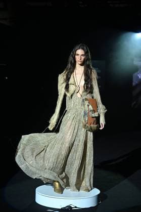 A model wears at collection runway a creation from Malne during Pasarela Cibeles Mercedes-Benz Fashion Week Madrid 2025 in Madrid, on Friday ,21 February 2025. Cordon Press 
