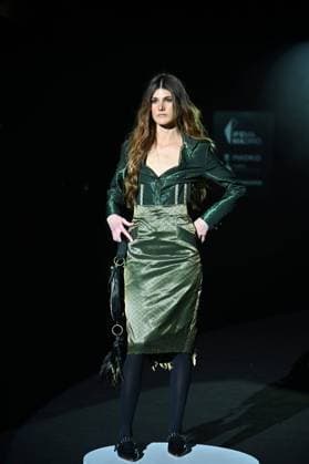 A model wears at collection runway a creation from Malne during Pasarela Cibeles Mercedes-Benz Fashion Week Madrid 2025 in Madrid, on Friday ,21 February 2025. Cordon Press 