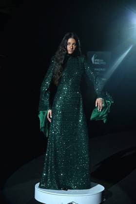 A model wears at collection runway a creation from Malne during Pasarela Cibeles Mercedes-Benz Fashion Week Madrid 2025 in Madrid, on Friday ,21 February 2025. Cordon Press 