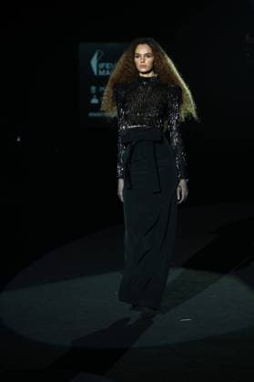 A model wears at collection runway a creation from Malne during Pasarela Cibeles Mercedes-Benz Fashion Week Madrid 2025 in Madrid, on Friday ,21 February 2025. Cordon Press 