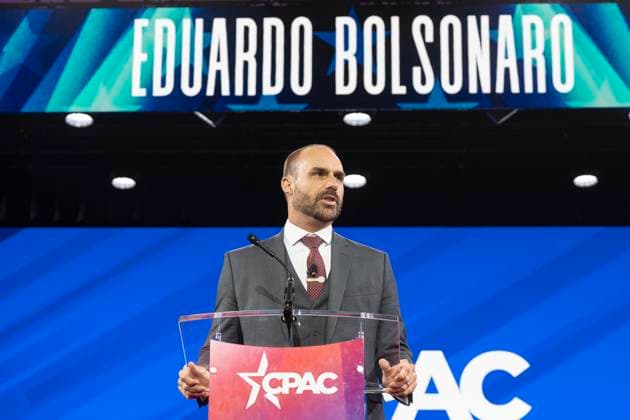 NY: 2025 CPAC DC Conference Day 1 Eduardo Bolsonaro speaks during 2025 CPAC Conference Day 1 at Gaylord Convention Center in National Harbor, Maryland on February 20, 2025. National Harbor Maryland United States Copyright: LevxRadin