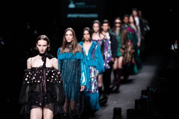 The distinguished Barcelona-based designer Custo presents his new collection at Madrid Fashion Week 2025, the most important fashion event in Spain. At IFEMA, Madrid, February 21, 2025. (20250221108)