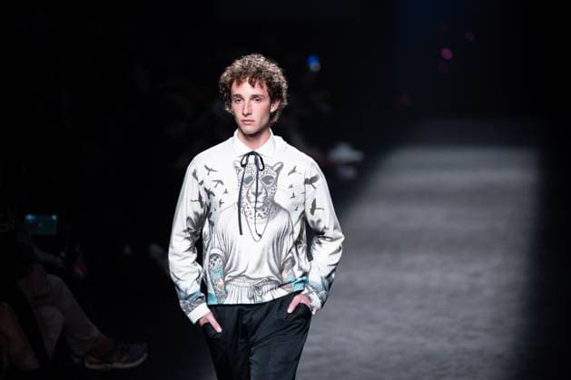 The distinguished Barcelona-based designer Custo presents his new collection at Madrid Fashion Week 2025, the most important fashion event in Spain. At IFEMA, Madrid, February 21, 2025. (2025022183)