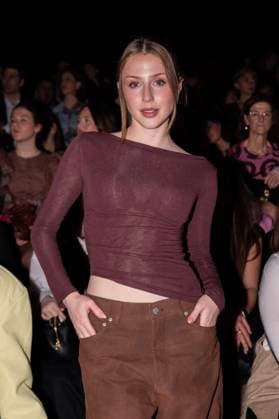 February 22, 2025, Madrid, Madrid, Spain: DENISSE PEo˜A attends the ANGEL SCHLESSER fashion show during Mercedes Benz Fashion Week Madrid at Ifema on September 22, 2025 in Madrid, Spain. Madrid Spain - ZUMAc312 1059140214st Copyright: xOscarxManuelxSanchezx