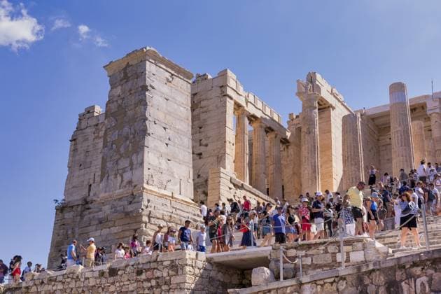 Massentourismus auf der Akropolis, Athen, Griechenland, Europa Mass tourism at Acropolis, Athens, Greece, Europe Copyright: imageBROKER KimxPetersen ibxkip12715192.jpg