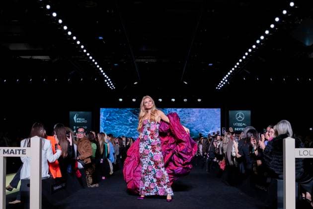 February 22, 2025, Madrid, Madrid, Spain: ESTHER CAo˜ADAS walks the runway at the LOLA CASADEMUNT BY MAITE fashion show during the Mercedes Benz Fashion Week Madrid at Madrid Mercedes Fashion Week on February 22, 2025 in Madrid, Spain. Madrid Spain - ZUMAc312 1059177256st Copyright: xOscarxManuelxSanchezx