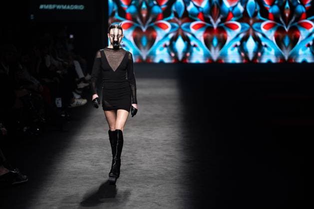 Barcelona-based designer JNorig presents his new collection in collaboration with 3D artist Krisztian Paczolay at Madrid Fashion Week 2025, the most important fashion event in Spain. At IFEMA, Madrid, February 22, 2025. (2025022210)