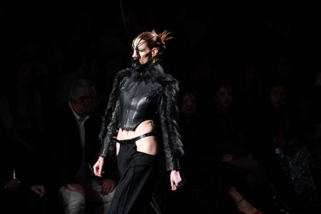 Barcelona-based designer JNorig presents his new collection in collaboration with 3D artist Krisztian Paczolay at Madrid Fashion Week 2025, the most important fashion event in Spain. At IFEMA, Madrid, February 22, 2025. (2025022230)