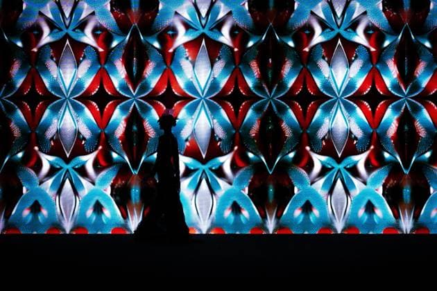 Barcelona-based designer JNorig presents his new collection in collaboration with 3D artist Krisztian Paczolay at Madrid Fashion Week 2025, the most important fashion event in Spain. At IFEMA, Madrid, February 22, 2025. (2025022267)