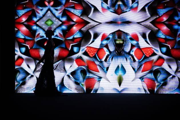 Barcelona-based designer JNorig presents his new collection in collaboration with 3D artist Krisztian Paczolay at Madrid Fashion Week 2025, the most important fashion event in Spain. At IFEMA, Madrid, February 22, 2025. (2025022269)