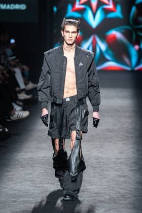 Barcelona-based designer JNorig presents his new collection in collaboration with 3D artist Krisztian Paczolay at Madrid Fashion Week 2025, the most important fashion event in Spain. At IFEMA, Madrid, February 22, 2025. (202502229)