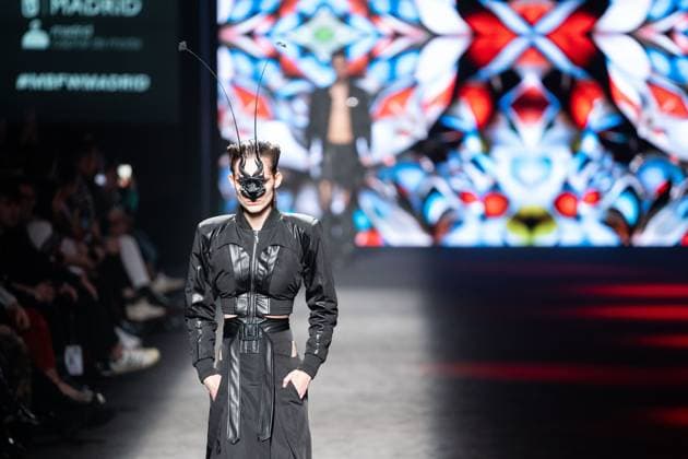 Barcelona-based designer JNorig presents his new collection in collaboration with 3D artist Krisztian Paczolay at Madrid Fashion Week 2025, the most important fashion event in Spain. At IFEMA, Madrid, February 22, 2025. (202502227)
