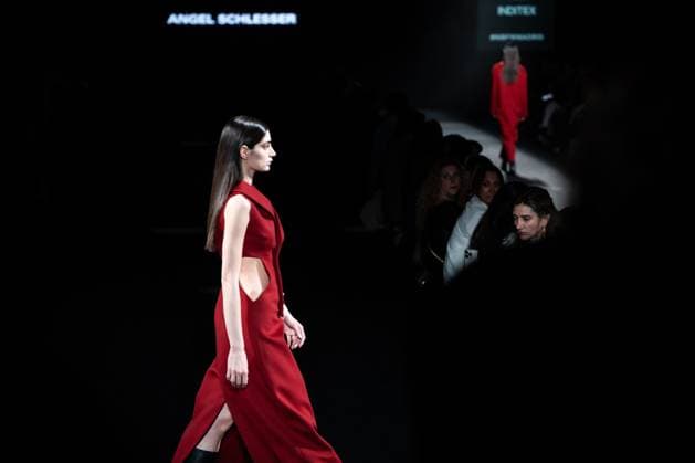 Spanish prominent designer Angel Schlesser presents his new collection at Madrid Fashion Week 2025, the most important fashion event in Spain. At IFEMA, Madrid, February 22, 2025. (20250222108)