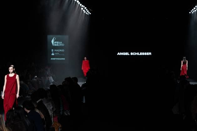 Spanish prominent designer Angel Schlesser presents his new collection at Madrid Fashion Week 2025, the most important fashion event in Spain. At IFEMA, Madrid, February 22, 2025. (20250222109)