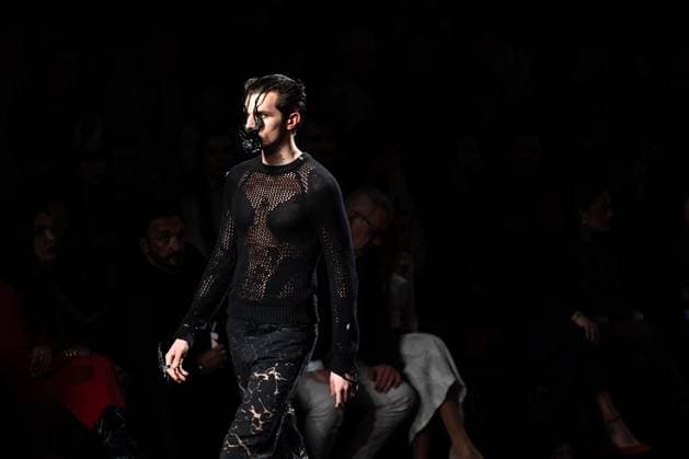 Barcelona-based designer JNorig presents his new collection in collaboration with 3D artist Krisztian Paczolay at Madrid Fashion Week 2025, the most important fashion event in Spain. At IFEMA, Madrid, February 22, 2025. (2025022220)