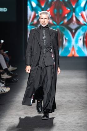 Barcelona-based designer JNorig presents his new collection in collaboration with 3D artist Krisztian Paczolay at Madrid Fashion Week 2025, the most important fashion event in Spain. At IFEMA, Madrid, February 22, 2025. (202502224)