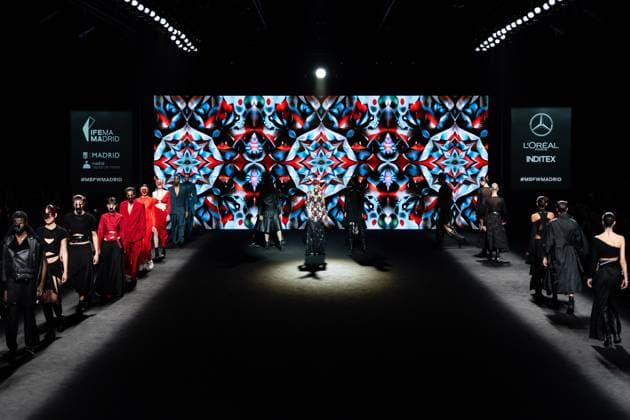 Barcelona-based designer JNorig presents his new collection in collaboration with 3D artist Krisztian Paczolay at Madrid Fashion Week 2025, the most important fashion event in Spain. At IFEMA, Madrid, February 22, 2025. (2025022258)