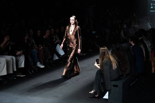 Spanish prominent designer Angel Schlesser presents his new collection at Madrid Fashion Week 2025, the most important fashion event in Spain. At IFEMA, Madrid, February 22, 2025. (20250222113)