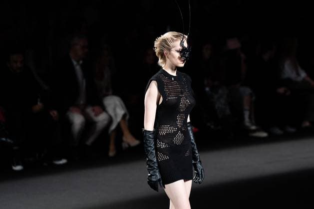 Barcelona-based designer JNorig presents his new collection in collaboration with 3D artist Krisztian Paczolay at Madrid Fashion Week 2025, the most important fashion event in Spain. At IFEMA, Madrid, February 22, 2025. (2025022222)