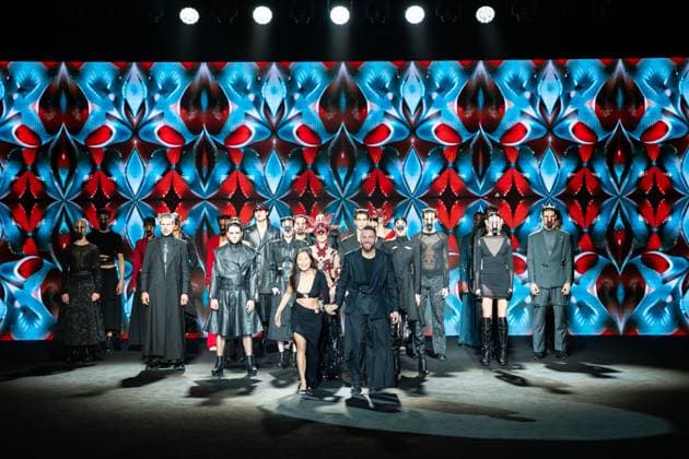Barcelona-based designer JNorig presents his new collection in collaboration with 3D artist Krisztian Paczolay at Madrid Fashion Week 2025, the most important fashion event in Spain. At IFEMA, Madrid, February 22, 2025. (2025022262)