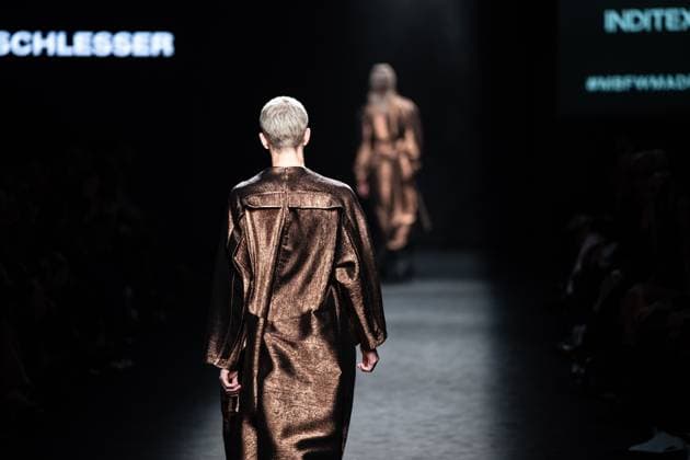 Spanish prominent designer Angel Schlesser presents his new collection at Madrid Fashion Week 2025, the most important fashion event in Spain. At IFEMA, Madrid, February 22, 2025. (20250222116)
