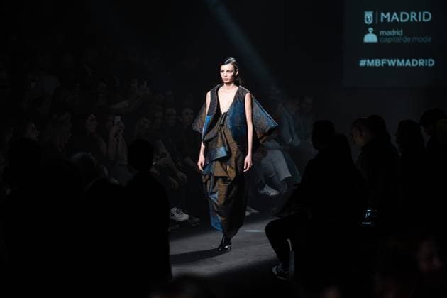 Spanish prominent designer Angel Schlesser presents his new collection at Madrid Fashion Week 2025, the most important fashion event in Spain. At IFEMA, Madrid, February 22, 2025. (20250222118)
