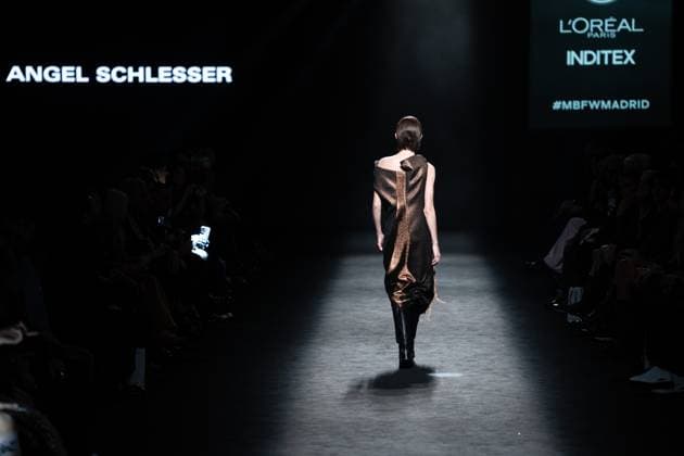 Spanish prominent designer Angel Schlesser presents his new collection at Madrid Fashion Week 2025, the most important fashion event in Spain. At IFEMA, Madrid, February 22, 2025. (20250222120)