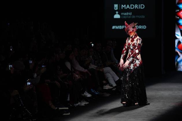 Barcelona-based designer JNorig presents his new collection in collaboration with 3D artist Krisztian Paczolay at Madrid Fashion Week 2025, the most important fashion event in Spain. At IFEMA, Madrid, February 22, 2025. (2025022243)