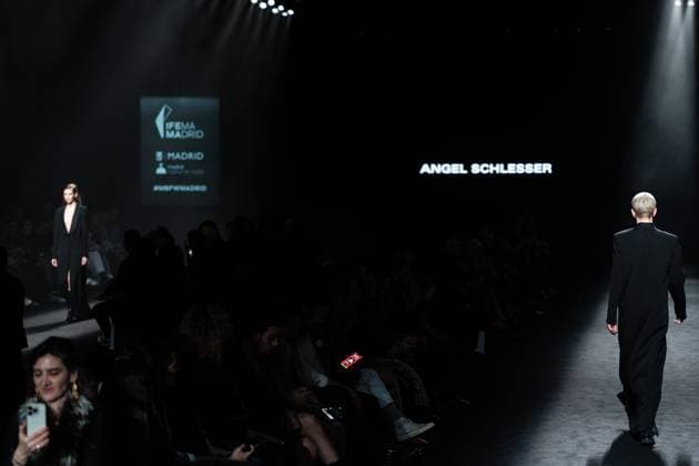 Spanish prominent designer Angel Schlesser presents his new collection at Madrid Fashion Week 2025, the most important fashion event in Spain. At IFEMA, Madrid, February 22, 2025. (20250222123)