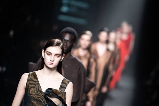 Spanish prominent designer Angel Schlesser presents his new collection at Madrid Fashion Week 2025, the most important fashion event in Spain. At IFEMA, Madrid, February 22, 2025. (20250222129)