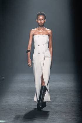 Spanish prominent designer Angel Schlesser presents his new collection at Madrid Fashion Week 2025, the most important fashion event in Spain. At IFEMA, Madrid, February 22, 2025. (2025022287)