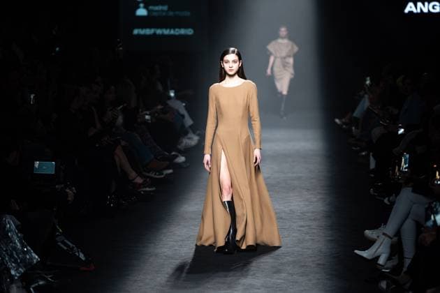 Spanish prominent designer Angel Schlesser presents his new collection at Madrid Fashion Week 2025, the most important fashion event in Spain. At IFEMA, Madrid, February 22, 2025. (2025022294)