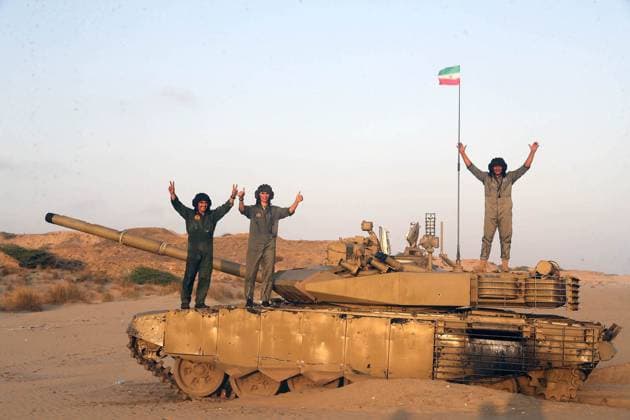 February 23, 2025, Konarak, Sistan And Baluchestan, Iran: The amphibious operation, along with beaching and coastal defense activities, conduct by Navy rangers with the assistance of a Navy frigate and the armored units of the Islamic Republic of Iran Army s Ground Forces in the third maritime zone of Konarak in the Persian Gulf. An amphibious operation refers to a coordinated attack from the sea, performed by naval and land forces deploying from ships, aimed at striking the enemy s shoreline and culminating in troops landing on those shores. Konarak Iran - ZUMAi98_ 20250223_zih_i98_057 Copyright: xIranianxArmyxOfficex