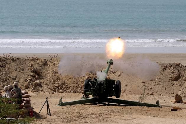 February 23, 2025, Konarak, Sistan And Baluchestan, Iran: The amphibious operation, along with beaching and coastal defense activities, conduct by Navy rangers with the assistance of a Navy frigate and the armored units of the Islamic Republic of Iran Army s Ground Forces in the third maritime zone of Konarak in the Persian Gulf. An amphibious operation refers to a coordinated attack from the sea, performed by naval and land forces deploying from ships, aimed at striking the enemy s shoreline and culminating in troops landing on those shores. Konarak Iran - ZUMAi98_ 20250223_zih_i98_091 Copyright: xIranianxArmyxOfficex