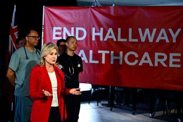 February 24, 2025, Ottawa, On, Canada: Ontario Liberal Leader Bonnie Crombie is joined by candidates and family doctors at a campaign event in Ottawa, on Monday, Feb. 24, 2025. Ottawa Canada  - ZUMAc35_ 20250224_zaf_c35_044 Copyright: xJustinxTangx