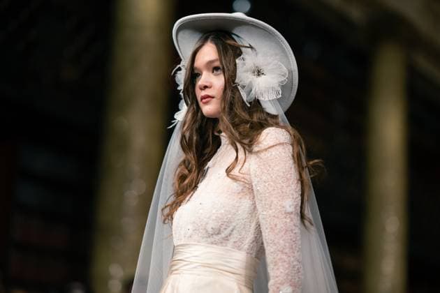 Aadnevik - Runway - LFW February 2024 LONDON, ENGLAND - 18 FEBRUARY: A model catwalks at the Aadnevik show during London Fashion Week February 2024 at on the 18 February, 2024 in London, England., Credit:Lounis Tiar Avalon United Kingdom, London  Copyright: xLounisxTiarx xAvalonx 0968549562