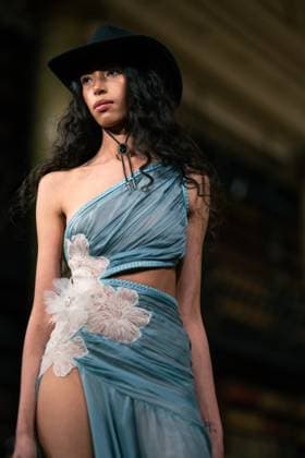 Aadnevik - Runway - LFW February 2024 LONDON, ENGLAND - 18 FEBRUARY: A model catwalks at the Aadnevik show during London Fashion Week February 2024 at on the 18 February, 2024 in London, England., Credit:Lounis Tiar Avalon United Kingdom, London  Copyright: xLounisxTiarx xAvalonx 0968550866