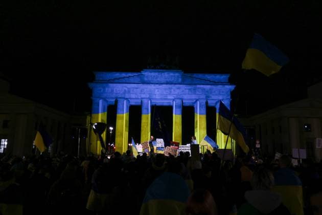 News Themen der Woche KW09 News Bilder des Tages 24.02.2025 Vitsche Demo Wählt die Ukraine Kundgebung zum 3. Jahrestag der Vollinvasion der Ukraine Berlin Berlin Deutschland